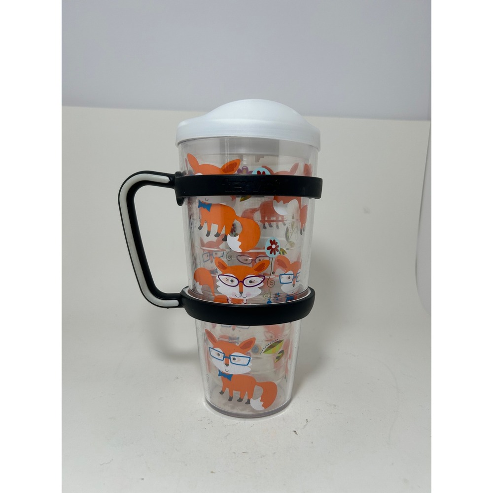 Tervis Fox with Glasses Insulated Tumbler 24oz Travel Mug with Handle and Lid